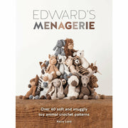 Set of three Edward's Menagerie paperback books by Kerry Lord, featuring animal crochet patterns, published by Pepin Press and David & Charles.