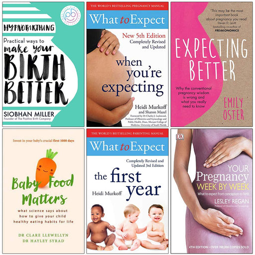 Hypnobirthing, What to Expect When You're Expecting, Expecting Better, Baby Food Matters 6 Books Collection Set - The Book Bundle