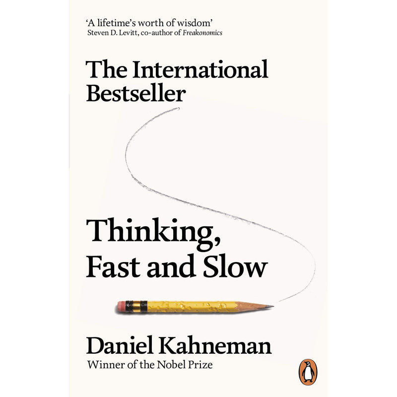 Thinking, Fast and Slow book set by Daniel Kahneman and Rob Moore, featuring two paperback non-fiction books on mindset and psychology.