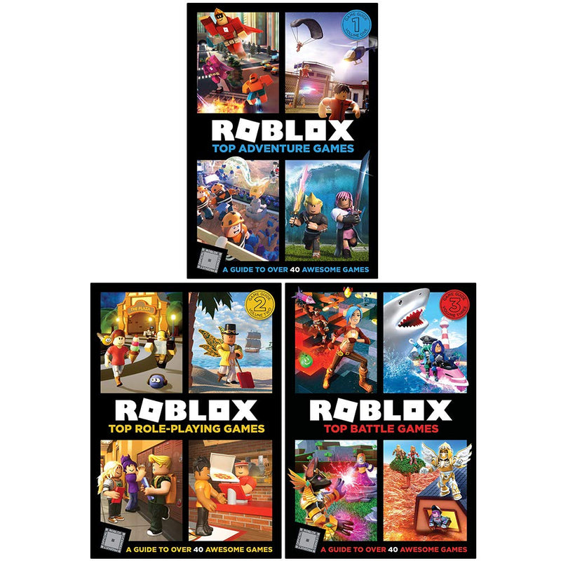 Roblox Ultimate Guide 3-book collection set by Egmont Publishing UK, featuring hardcover editions on role-playing and adventure games.