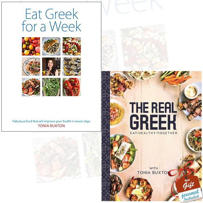 Eat Greek for a Week and The Real Greek [Hardcover] 2 Books Bundle Collection with Gift Journal - The Book Bundle