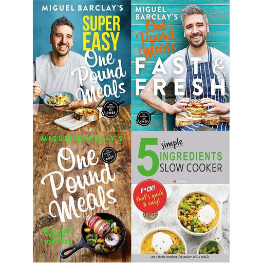 Super easy one pound meals, fast and fresh, delicious food for less and 5 simple ingredients slow cooker 4 books collection set - The Book Bundle