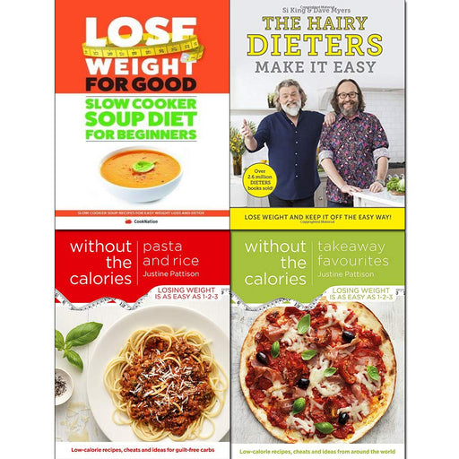 Hairy dieters make it easy,takeaway favourites, pasta and rice without the calories and slow cooker soup diet 4 books collection set - The Book Bundle