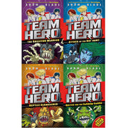 Team Hero Series 4 paperback books collection by Adam Blade, featuring colorful covers from Orchard Books.