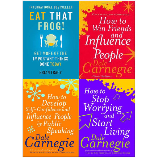 Eat that frog!, how to win friends and influence people, stop worrying and start living and develop self-confidence 4 books collection set - The Book Bundle