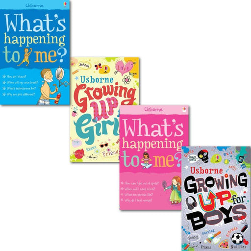 Growing Up for Girls & Boys Whats Happening to Me? 4 Books - Ages 9-14 - Paperback - Usborne - The Book Bundle