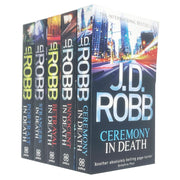 Set of five JD Robb In Death series paperback books including Ceremony in Death, featuring crime fiction by J.D. Robb.