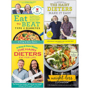 Set of four non-fiction Hairy Dieters and Giancarlo Caldesi cookbooks including The Hairy Bikers Eat and The Hairy Dieters Eat collection set.