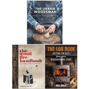 Three books from The Urban Woodsman collection by Max Bainbridge & Josh Vogel, featuring fire cooking and woodcraft techniques.