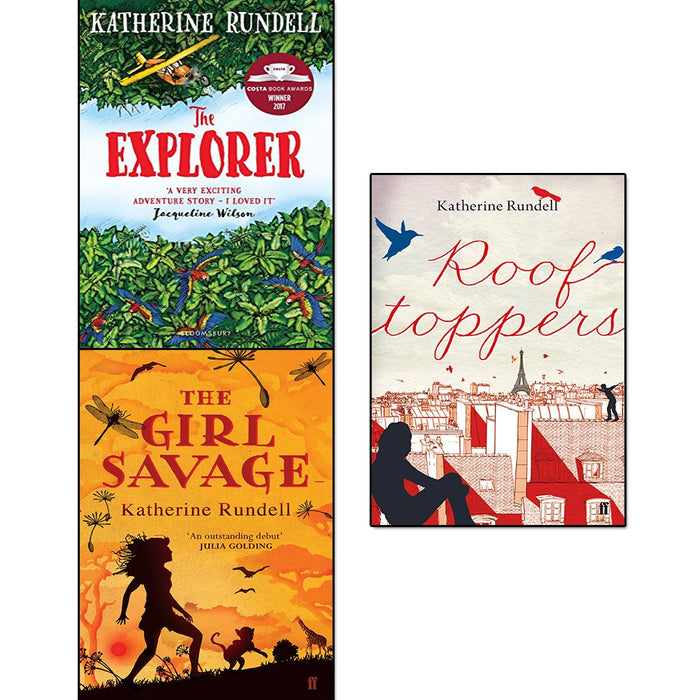 the explorer, the girl savage and rooftoppers 3 books collection set by katherine rundell - The Book Bundle