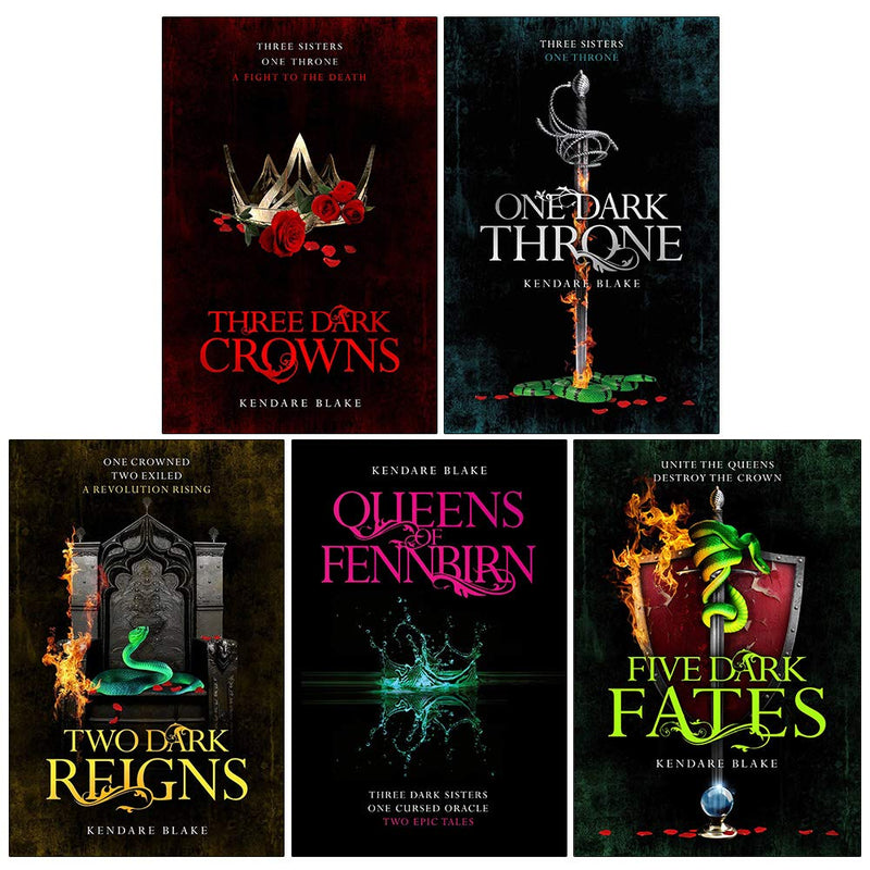 Six-book collection of Three Dark Crowns by Kendare Blake, featuring paperback editions of the dark fantasy fiction series.