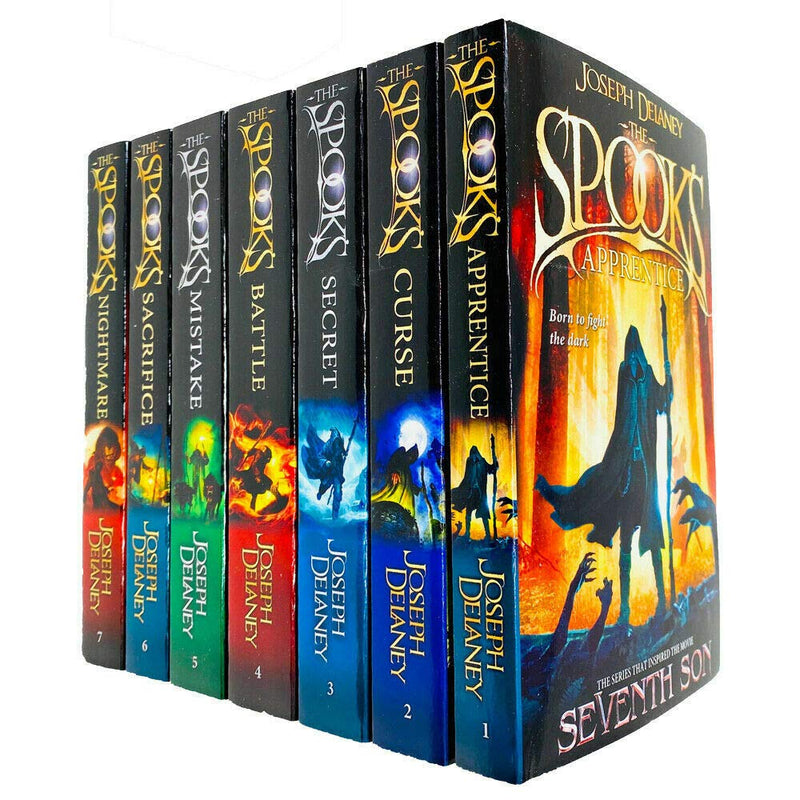 Seven paperback Wardstone Chronicles books by Joseph Delaney in a red fox-themed collection set.