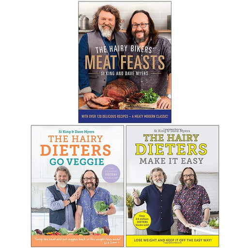 The Hairy Bikers Meat Feasts [Hardcover], The Hairy Dieters Go Veggie, The Hairy Dieters Make It Easy 3 Books Collection Set - The Book Bundle