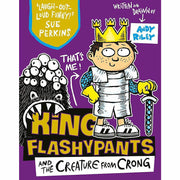 Set of four King Flashypants children's books by Andy Riley, featuring colorful covers from the Hodder Children's Books collection.