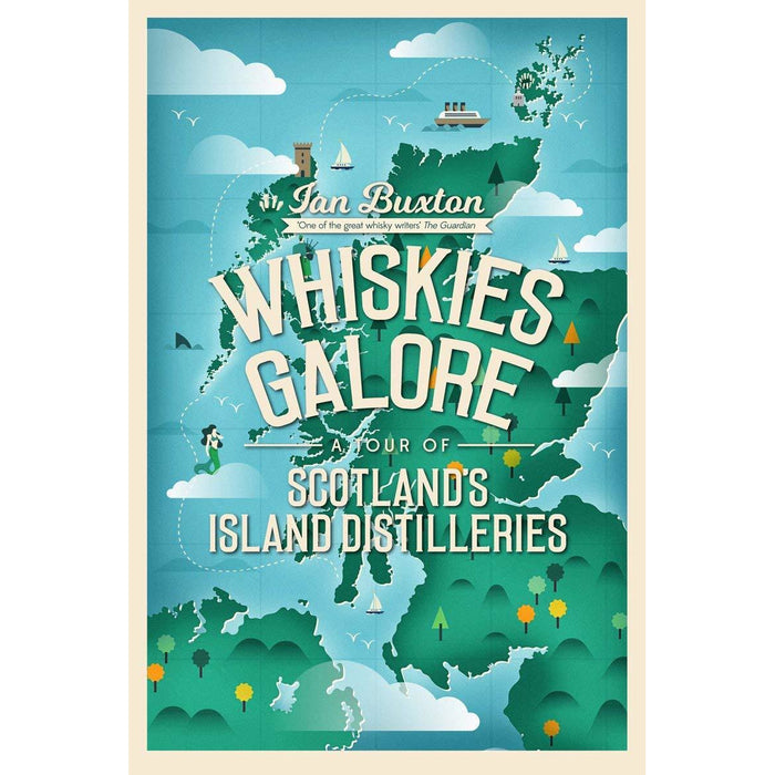 Gin The Manual By Dave Broom & Whiskies Galore A Tour of Scotland's Island Distilleries By Ian Buxton 2 Books Collection Set - The Book Bundle