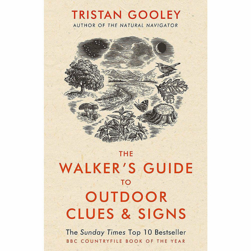 Paperback book titled "The Walker's Guide to Outdoor Clues and Signs" by Tristan Gooley, featuring outdoor exploration tips.