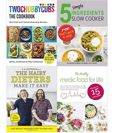 Twochubbycubs The Cookbook , 5 Simple Ingredients, The Hairy Dieters, The Healthy Medic Food 4 Books Collection Set - The Book Bundle