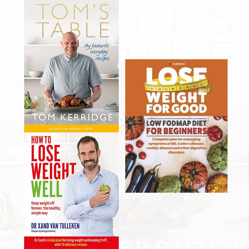 Set of three non-fiction books by Tom Kerridge on weight loss, including Lose Weight for Good and How to Lose Weight Well, published by Iota.