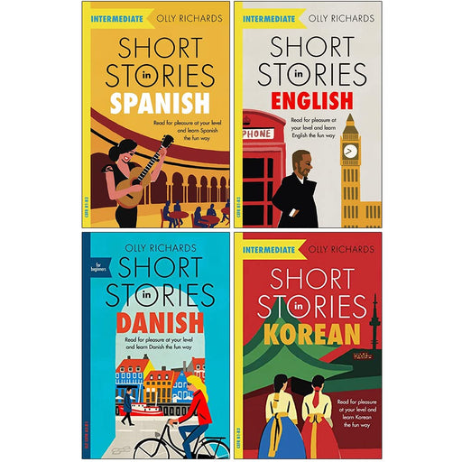 Short Stories Collection 4 Books Set By Olly Richards (Spanish, English, Danish, Korean) - The Book Bundle