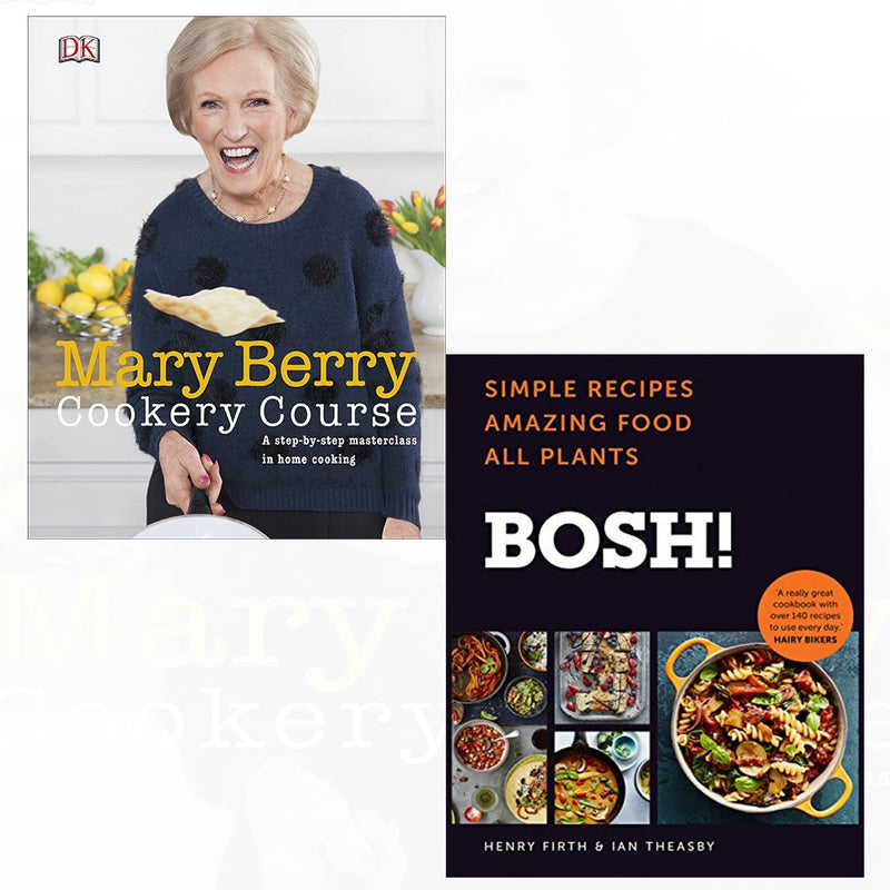 Hardcover collection of Mary Berry and Henry Firth cookery books featuring simple recipes, with colorful cover images displayed.