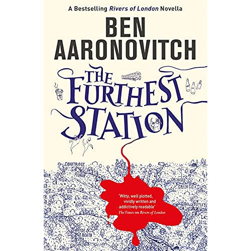 Cover image of "The Furthest Station" novella by Ben Aaronovitch, featuring a cityscape and night scene from the Rivers of London series.