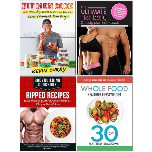 Fit Men Cook, Ultimate Flat , Bodybuilding, Whole Food  4 Books Collection Set - The Book Bundle