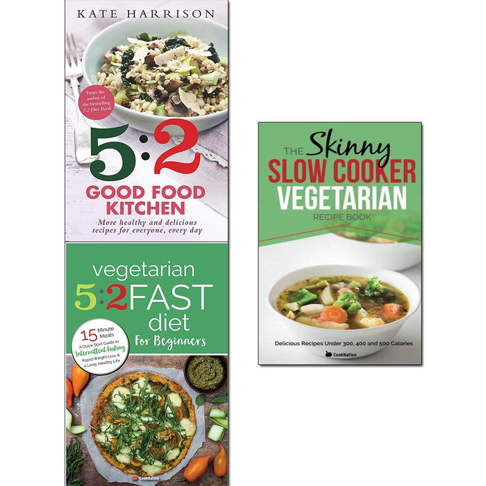 5 2 good food kitchen, vegetarian 5 2 fast diet and slow cooker vegetarian recipe book 3 books collection set - The Book Bundle