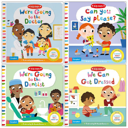 Campbell Big Steps Series 5-8 Collection 4 Books Set By Campbell Books (We're Going to the Doctor, Can You Say Please?, We're Going to the Dentist, We Can Get Dressed) - The Book Bundle