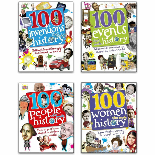 100 History Series 4 Books Collection Set (History, Events , Inventions, Women) - The Book Bundle