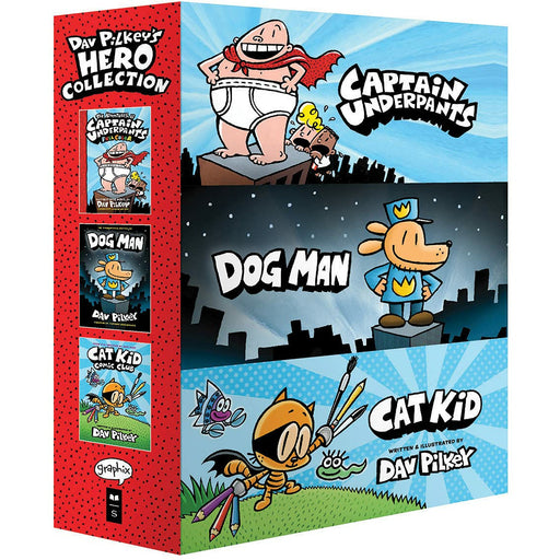 Dav Pilkey's Hero Collection: 3-Book Boxed Set (Captain Underpants #1, Dog Man #1, Cat Kid Comic Club #1) - The Book Bundle