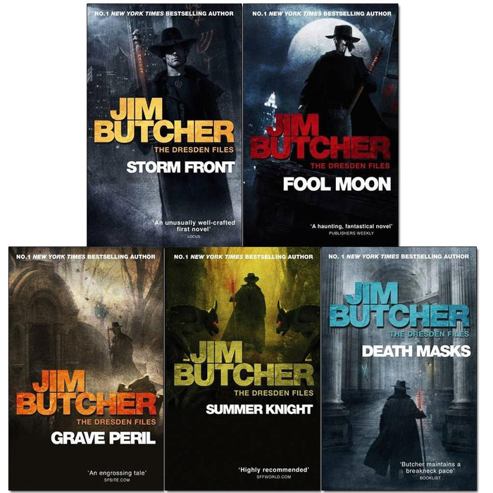 The Dresden Files Series 1 : 5 Books Collection(Storm Front,Fool Moon,Grave Peril,Summer Knight,Death Masks) - The Book Bundle