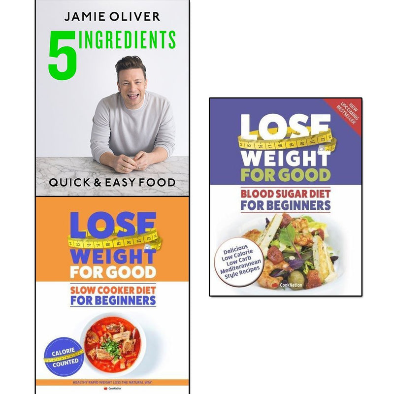 Jamie Oliver's 5 Ingredients and Lose Weight for Good book set by Jamie Oliver, showing covers of the non-fiction collection.