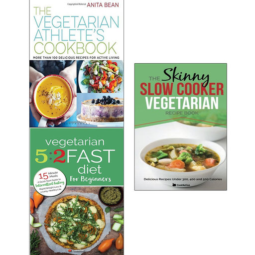Vegetarian athlete cookbook, vegetarian 5 2 fast diet and slow cooker vegetarian recipe book 3 books collection set - The Book Bundle