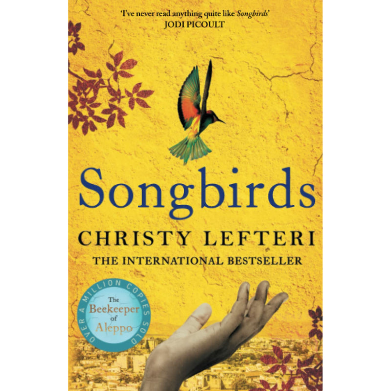 Cover of "Songbirds" by Christy Lefteri, a compelling novel published by Manilla Press featuring artwork related to the story.