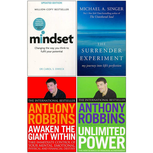 Mindset Carol Dweck, Surrender Experiment, Awaken The Giant Within, Unlimited Power 4 Books Collection Set - The Book Bundle