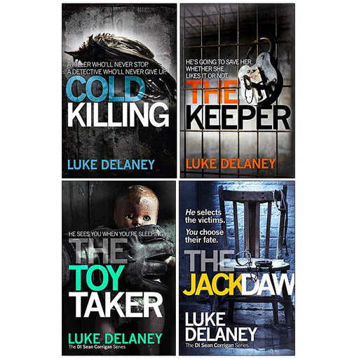 DI Sean Corrigan Series Luke Delaney Collection 4 Books Set (Cold Killing, The Keeper, The Toy Taker, The Jackdaw) - The Book Bundle