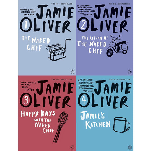 Jamie oliver collection 4 books set (the naked chef, the return of the naked chef, happy days with the naked chef, jamie's kitchen) - The Book Bundle