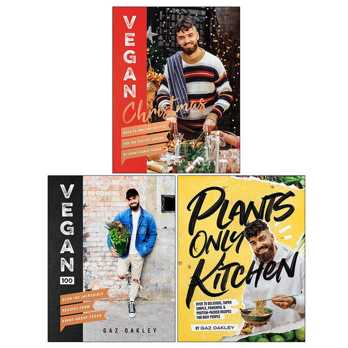 Gaz Oakley Collection 3 Books Set (Vegan Christmas, Vegan 100, Plants-Only Kitchen) - The Book Bundle