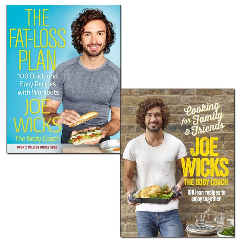 Bluebird book set by Joe Wicks and Iota featuring "The Fat-Loss Plan" and "Cooking for Family and Friends" in mixed formats.