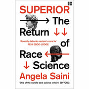 Paperback set of "The Return of Race Science" and "Becoming Bulletproof" by Angela Saini and Evy Poumpouras, featuring book covers.