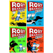 Set of four Rory Branagan detective mystery books by Andrew Clover in paperback, part of HarperCollinsChildren'sBooks collection.