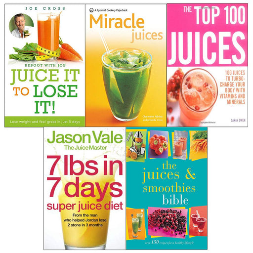 Juice it to lose it, new pyramid miracle juices, top 100, 7lbs in 7 days super diet, smoothies bible 5 books collection set - The Book Bundle