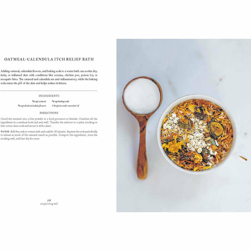 Hardcover of "Simply Living Well" by Julia Watkins, a guide to creating a natural, low-waste home with eco-friendly living tips.