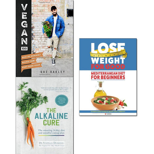 Vegan 100 [hardcover], alkaline cure and mediterranean diet for beginners 3 books collection set - The Book Bundle
