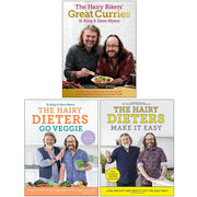 The Hairy Bikers' Great Curries 3-Book Collection set by the Hairy Bikers, featuring colorful covers and curry recipes.