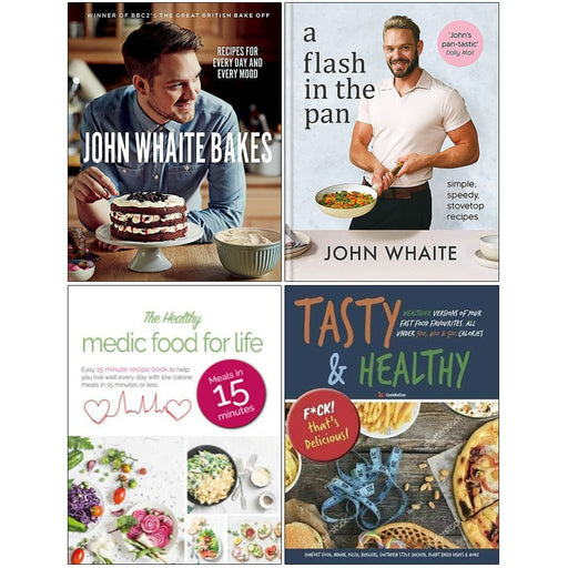 John Whaite Bakes [Hardcover], A Flash in the Pan [Hardcover], The Healthy Medic Food for Life, Tasty & Healthy 4 Books Collection Set - The Book Bundle