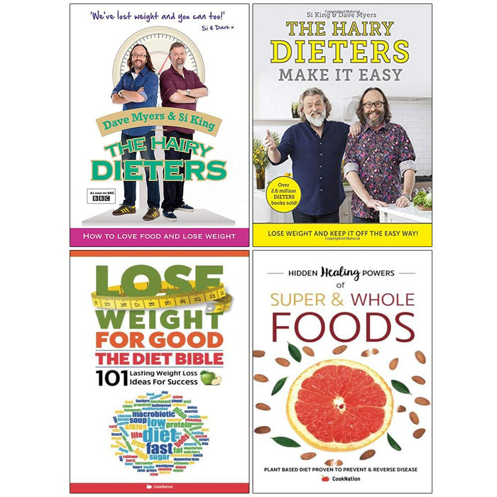 Hairy Dieters How to Love Food, Hairy Dieters Make It Easy, Lose Weight for Good Diet, Hidden Healing Powers 4 Books Collection Set - The Book Bundle