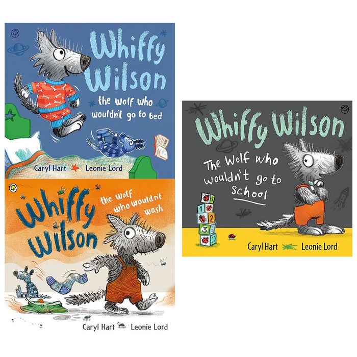 Whiffy Wilson Series Collection 3 Books Set By Caryl Hart ( Whiffy Wilson, The Wolf who wouldn't go to bed, The Wolf who wouldn't go to school ) - The Book Bundle