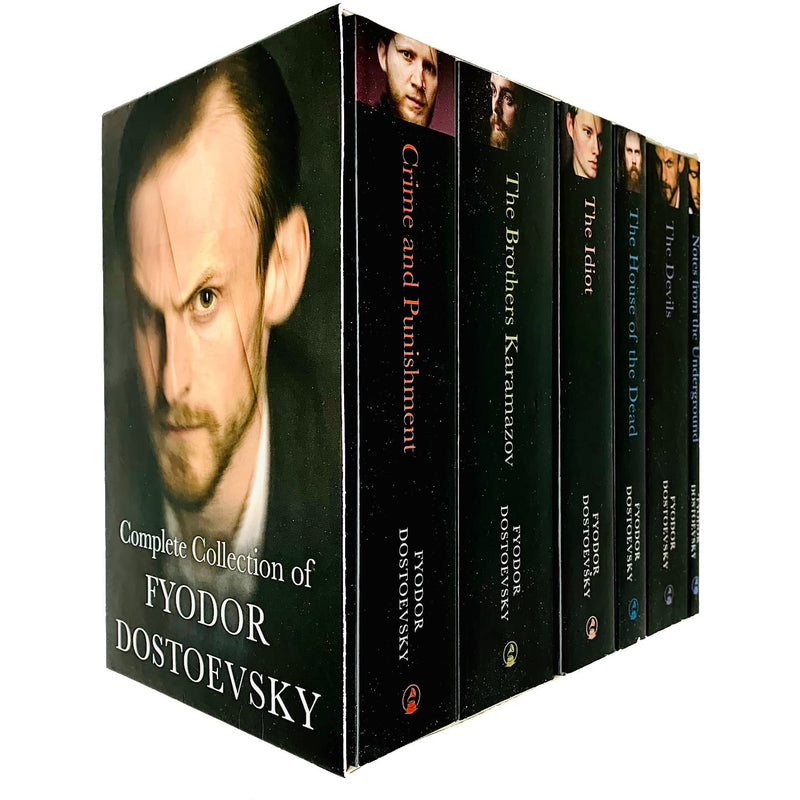 Complete Fyodor Dostoevsky 6-book set in classic editions by Classic Editions Ltd, featuring notes from the underground and other works.