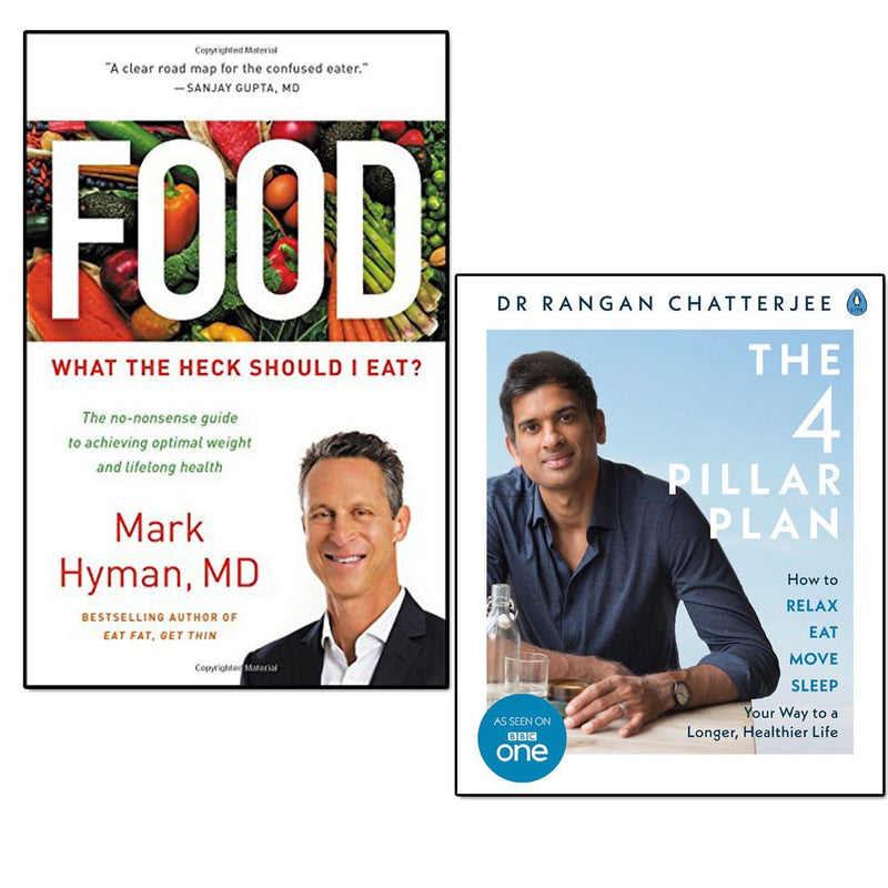4 pillar plan and food what the heck should i eat  2 books collection set - how to relax, eat, move and sleep your way to a longer - The Book Bundle